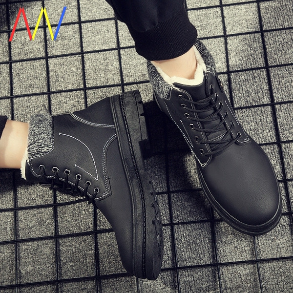 Téli bőr férfi csizma béléssel