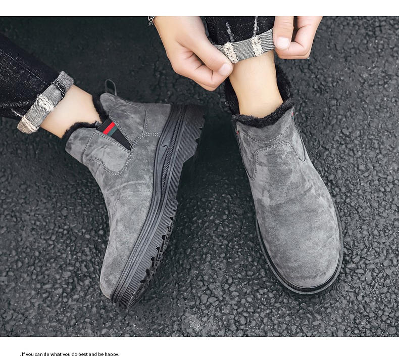 Férfi téli velúr cipő puha párnázással