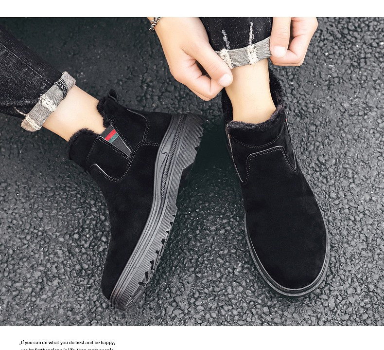 Férfi téli velúr cipő puha párnázással