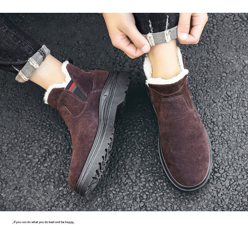 Férfi téli velúr cipő puha párnázással