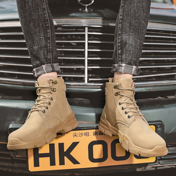 Férfi bőr téli cipő cipzárral és fűzővel