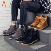 Θερμές χειμερινές μπότες για άνδρες από οικολογικό δέρμα