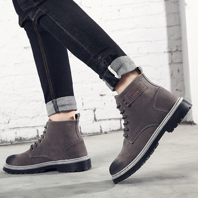 Θερμές χειμερινές μπότες για άνδρες από οικολογικό δέρμα