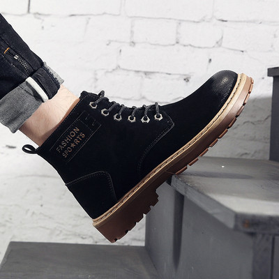 Θερμές χειμερινές μπότες για άνδρες από οικολογικό δέρμα