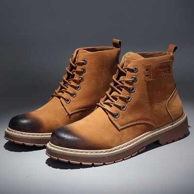 Θερμές χειμερινές μπότες για άνδρες από οικολογικό δέρμα