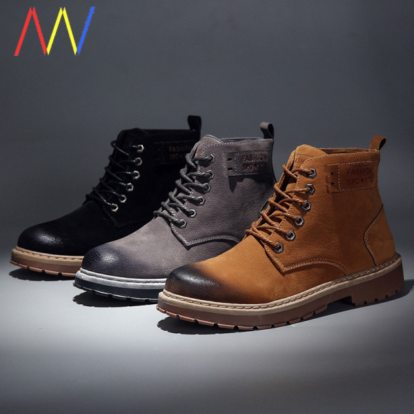 Θερμές χειμερινές μπότες για άνδρες από οικολογικό δέρμα