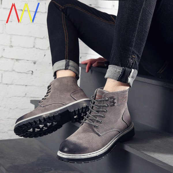 Θερμές χειμερινές μπότες για άνδρες από οικολογικό δέρμα