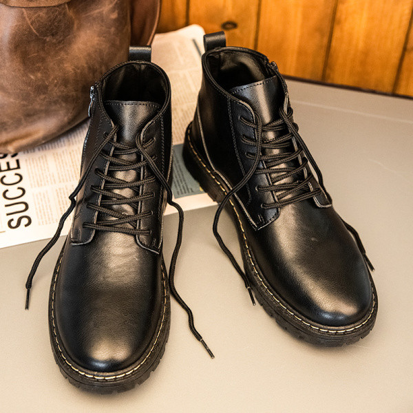 Férfi bőrcipő cipzárral és fűzővel