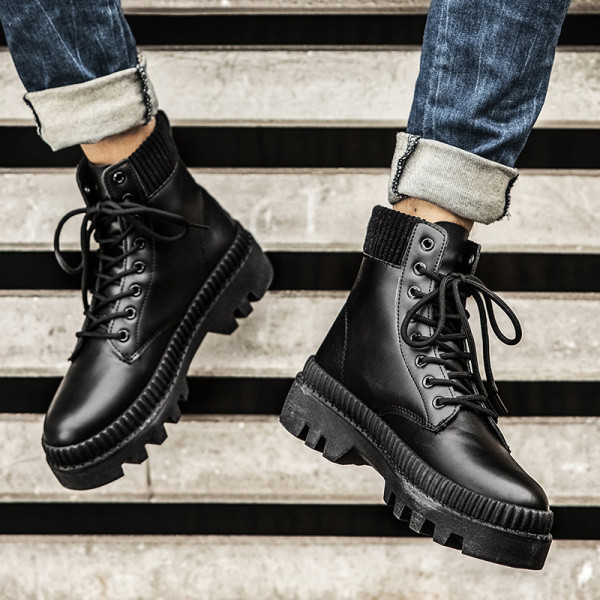 Aktuális férfi fűzős cipő - eko bőrből