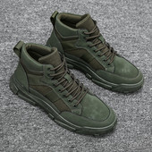 Öko velúrból készült férfi téli csizma fűzős