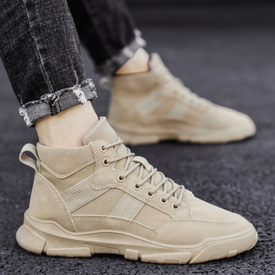 Öko velúrból készült férfi téli csizma fűzős