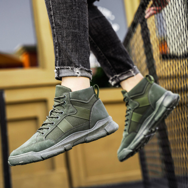 Öko velúrból készült férfi téli csizma fűzős