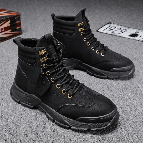 Vīriešu ziemas apavi ar plakanām zolēm un šņorēm