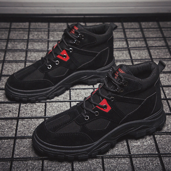 Öko velúrból készült téli férfi csizma fűzős