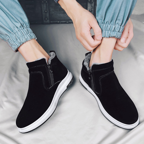 Téli velúr csizma meleg béléssel és cipzárral