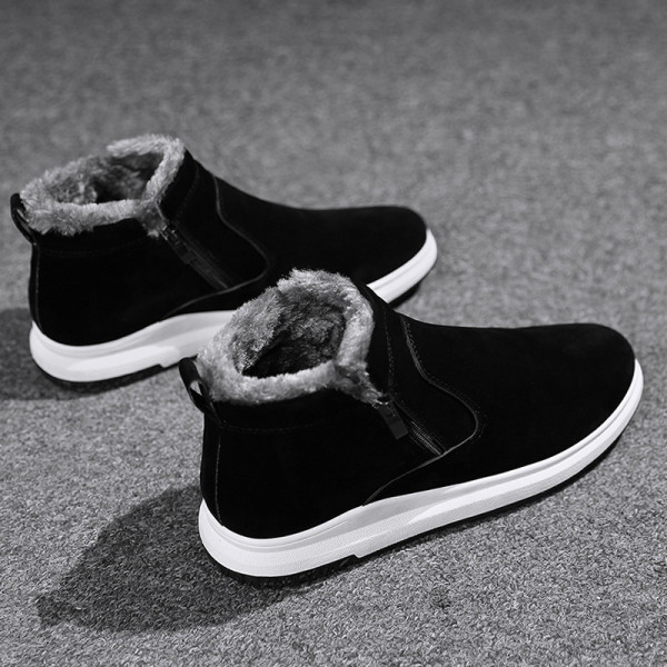 Téli velúr csizma meleg béléssel és cipzárral