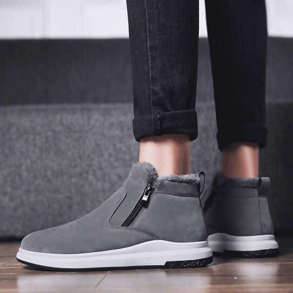 Téli velúr csizma meleg béléssel és cipzárral