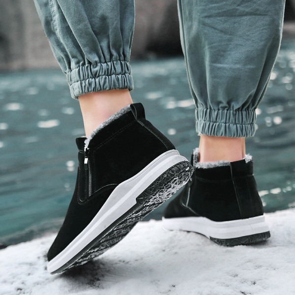 Téli velúr csizma meleg béléssel és cipzárral