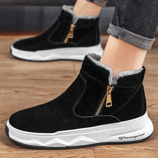 Téli férfi csizma cipzárral és meleg béléssel