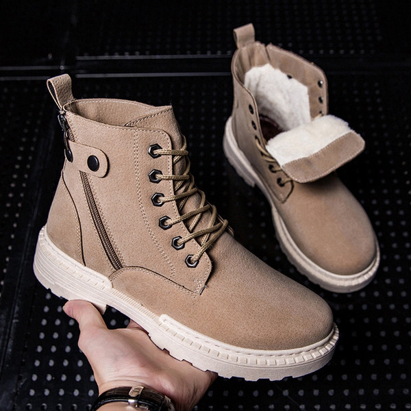 Ανδρικές μπότες φθινοπώρου-χειμερινές  από eco σουέτ με επένδυση