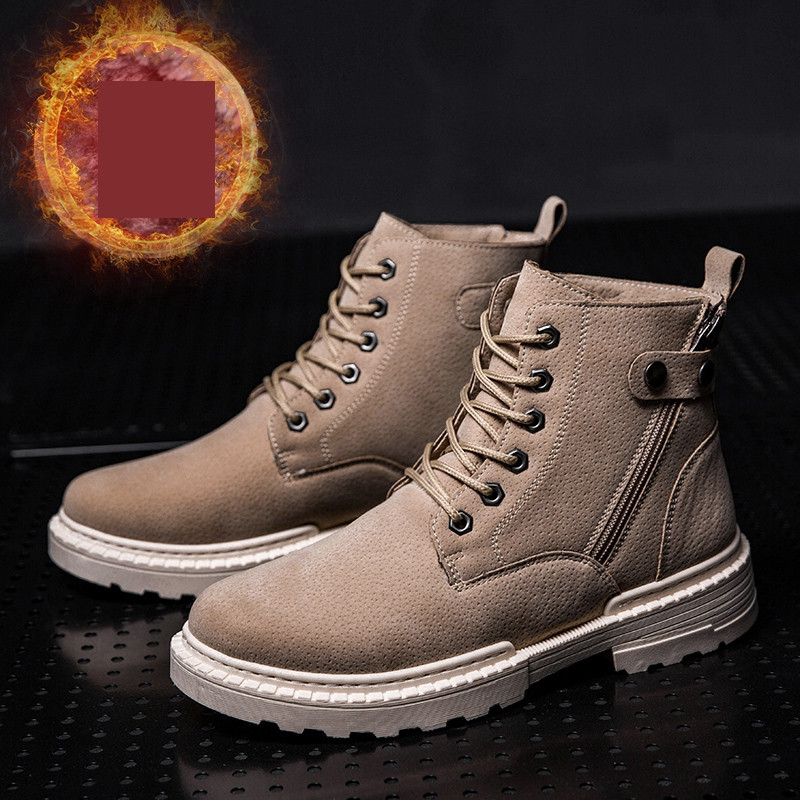 Ανδρικές μπότες φθινοπώρου-χειμερινές  από eco σουέτ με επένδυση