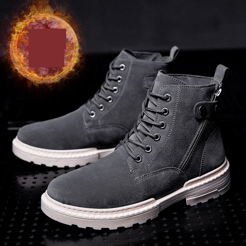 Ανδρικές μπότες φθινοπώρου-χειμερινές  από eco σουέτ με επένδυση