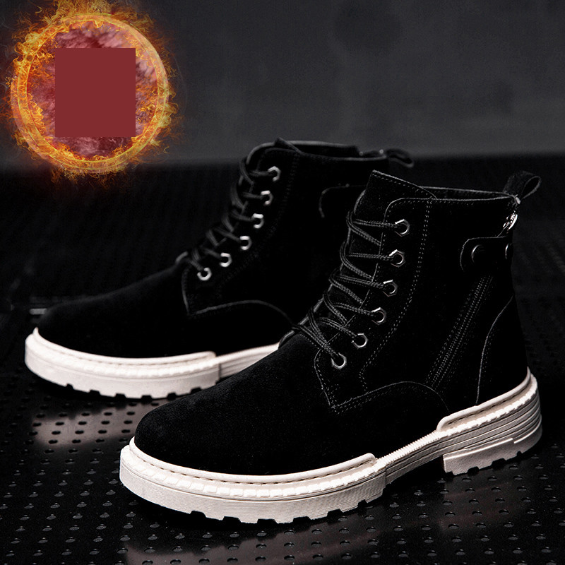 Ανδρικές μπότες φθινοπώρου-χειμερινές  από eco σουέτ με επένδυση