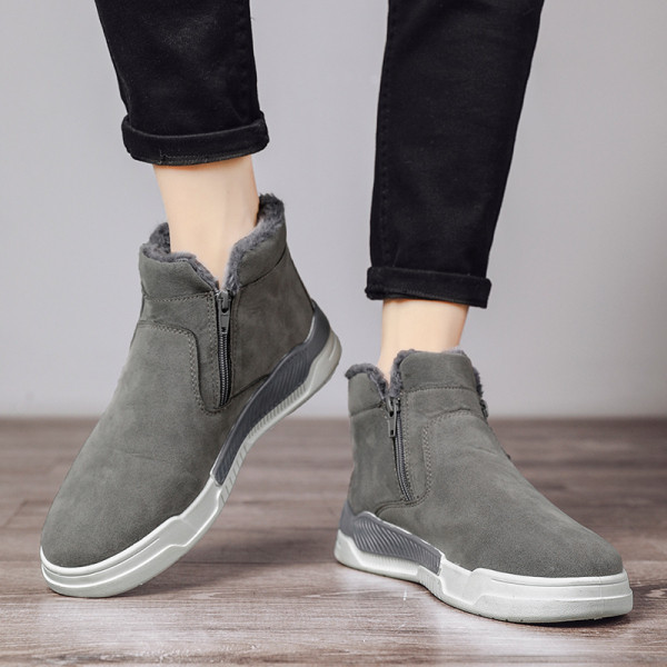 Pantofi de iarna pentru barbati cu fermoar si captuseala calda