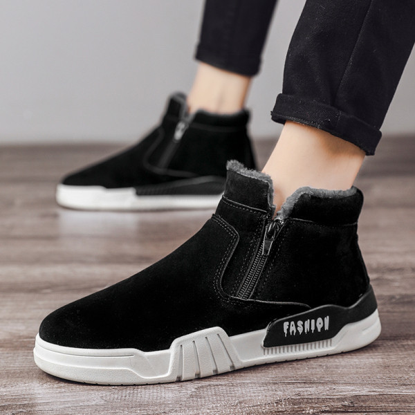 Pantofi de iarna pentru barbati cu fermoar si captuseala calda