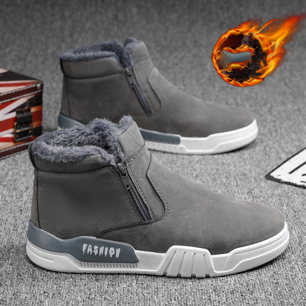Pantofi de iarna pentru barbati cu fermoar si captuseala calda