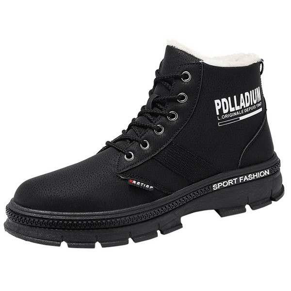 Vízálló férfi csizma feliratokkal és meleg béléssel