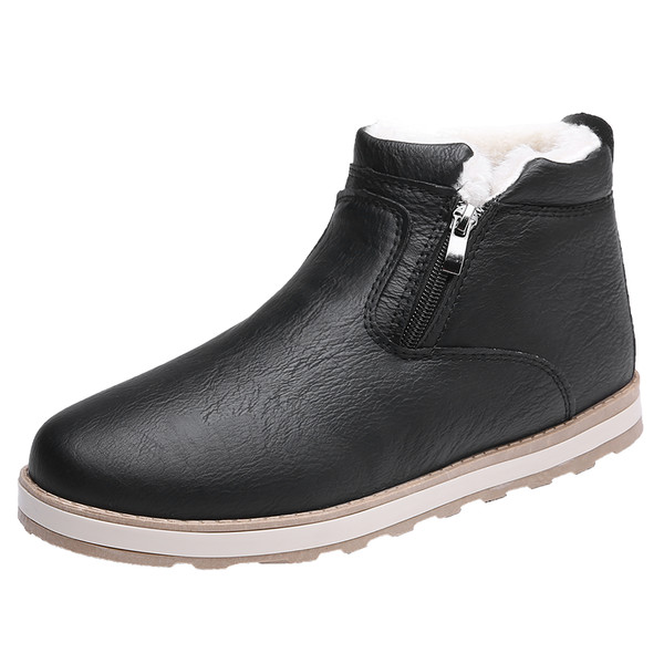 Férfi bőrcsizma meleg béléssel