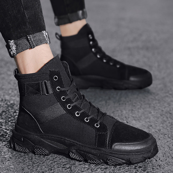 Férfi téli cipő sima modell fűzős