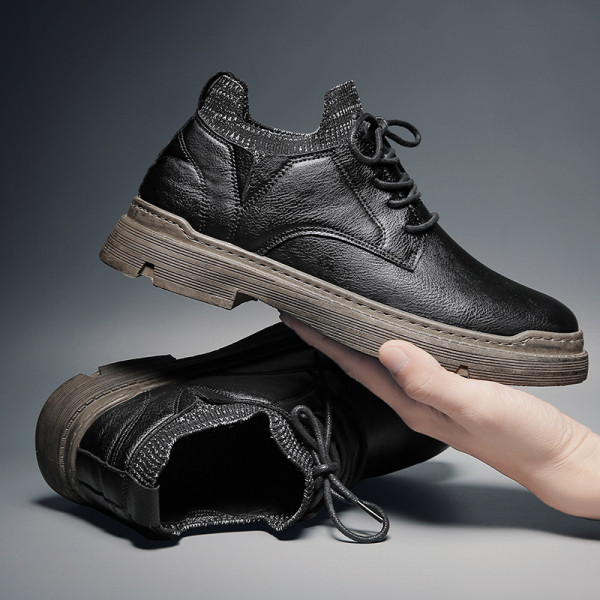 Alkalmi férfi téli bőrcipő