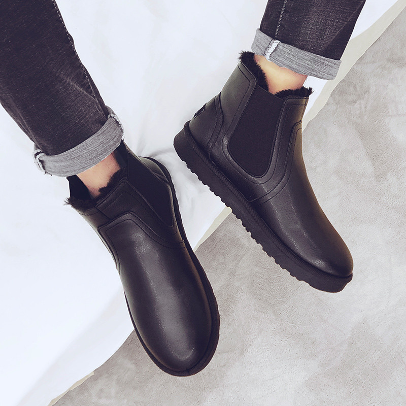 Alkalmi férfi csizma puha béléssel és lapos talppal