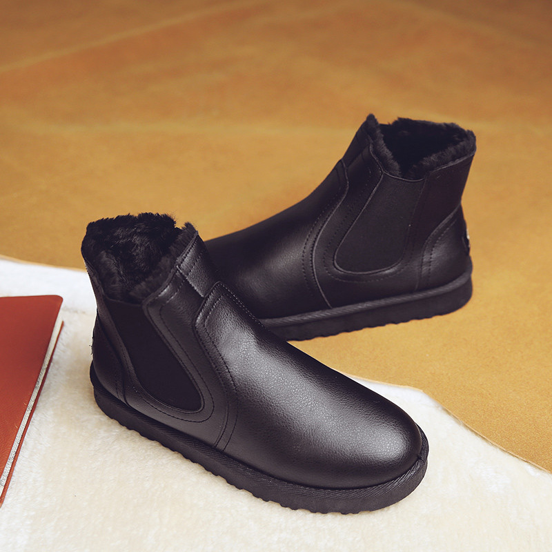 Alkalmi férfi csizma puha béléssel és lapos talppal