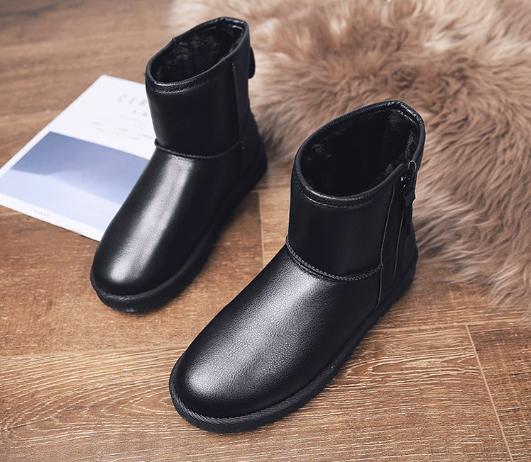 Eko bőrből készült férfi alkalmi csizma cipzárral és puha béléssel