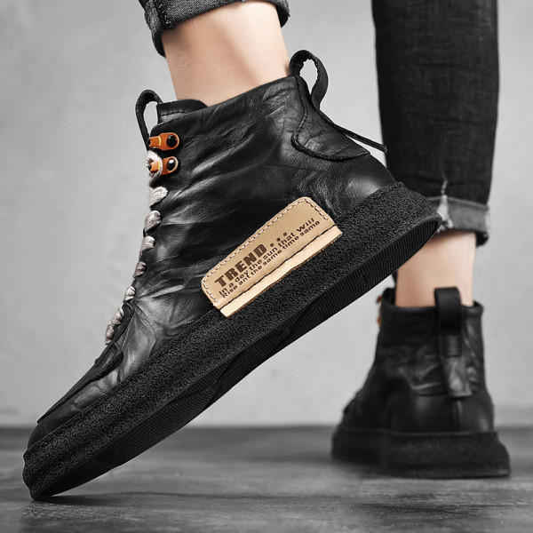 Téli bőr tornacipő meleg béléssel és fűzővel