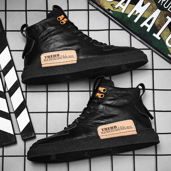 Téli bőr tornacipő meleg béléssel és fűzővel