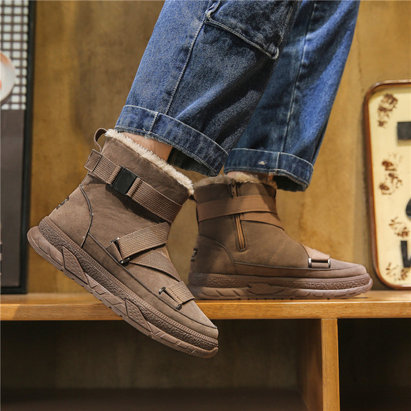 Férfi aktuális téli cipő puha béléssel és lapos talppal