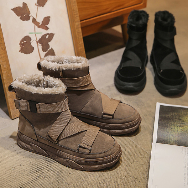 Férfi aktuális téli cipő puha béléssel és lapos talppal