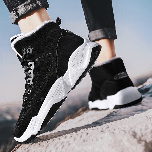 Alkalmi férfi téli cipő puha béléssel