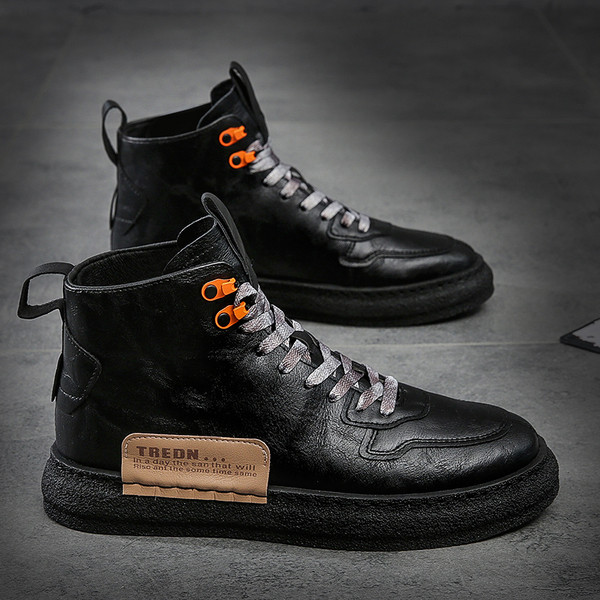 Öko bőrből készült férfi alkalmi csizma fűzővel