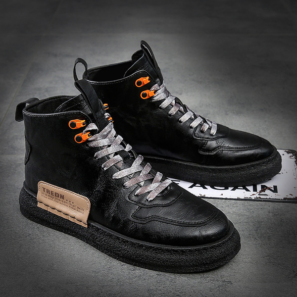 Öko bőrből készült férfi alkalmi csizma fűzővel