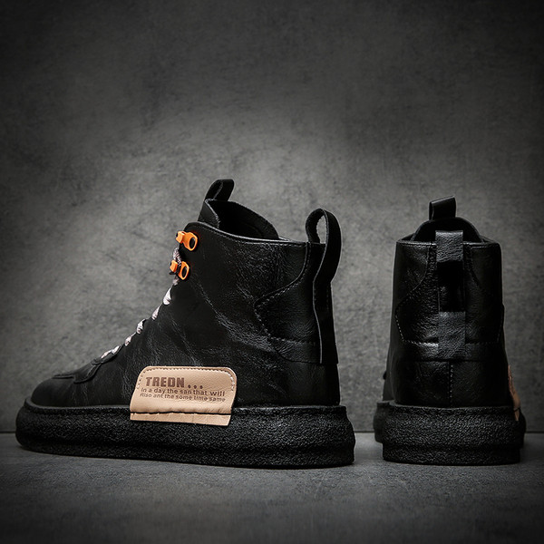 Öko bőrből készült férfi alkalmi csizma fűzővel