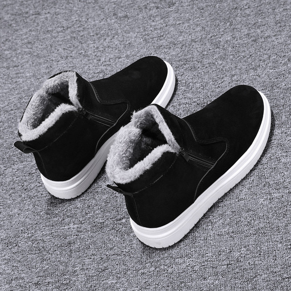 Férfi velúr csizma cipzárral és meleg béléssel