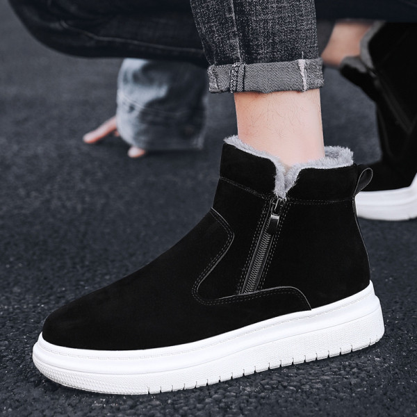 Férfi velúr csizma cipzárral és meleg béléssel