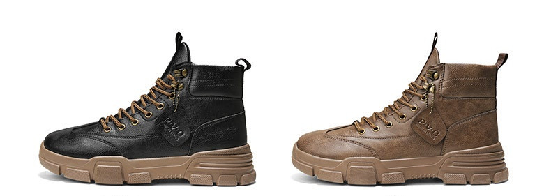 Férfi aktuális eco-bőr csizma fűzővel