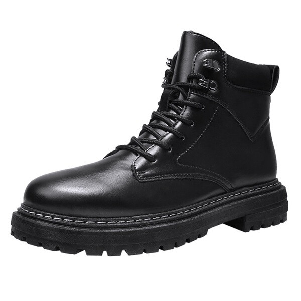 Férfi bőrcipő fűzővel és meleg béléssel