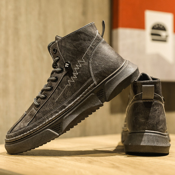 Muške casual tenisice od umjetne kože s ravnim potplatom